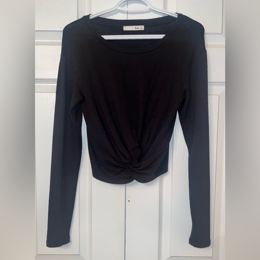 Wilfred Black Twist Front Long Sleeve Blouse